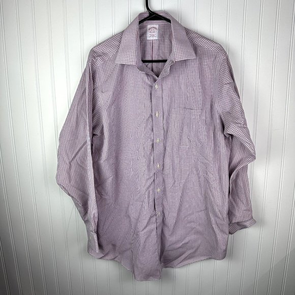 Brooks Brothers Button Up Plaid Shirt‎ size 16-33 - Picture 1 of 3